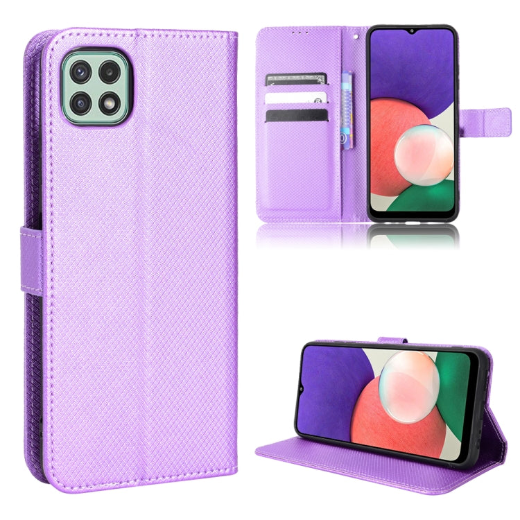 For Samsung Galaxy A22 5G Diamond Texture Leather Phone Case