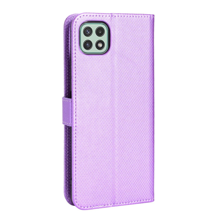 For Samsung Galaxy A22 5G Diamond Texture Leather Phone Case