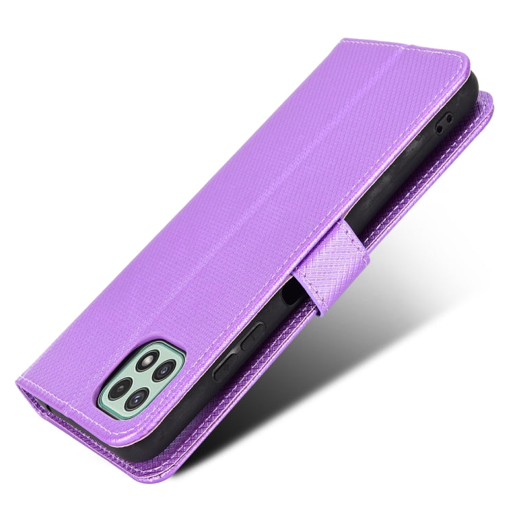 For Samsung Galaxy A22 5G Diamond Texture Leather Phone Case