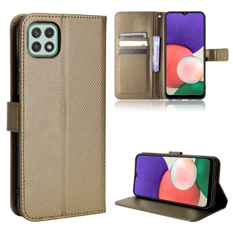 For Samsung Galaxy A22 5G Diamond Texture Leather Phone Case