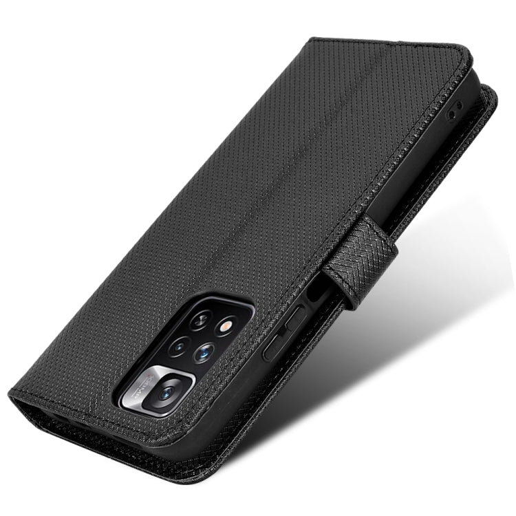 For Xiaomi Poco X4 NFC /Redmi Note 11 Pro China Diamond Texture Leather Phone Case