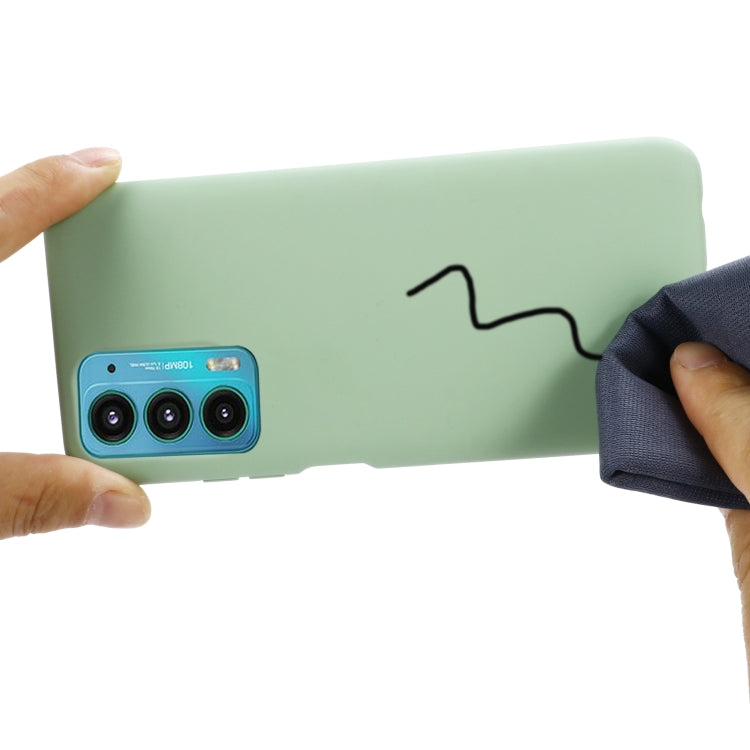 For Motorola Moto Edge 20 Pro Pure Color Liquid Silicone Shockproof Full Coverage Phone Case