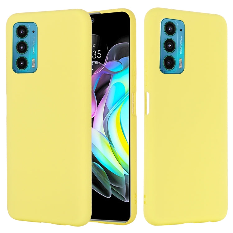 For Motorola Moto Edge 20 Pro Pure Color Liquid Silicone Shockproof Full Coverage Phone Case