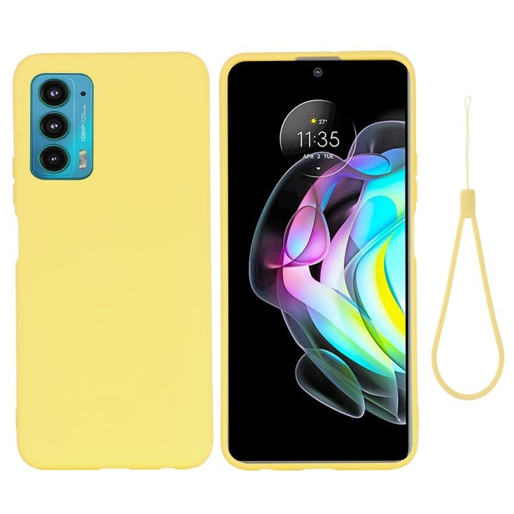 For Motorola Moto Edge 20 Pro Pure Color Liquid Silicone Shockproof Full Coverage Phone Case