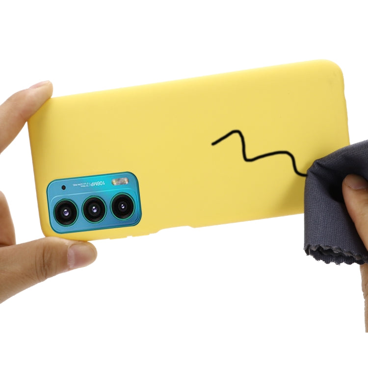 For Motorola Moto Edge 20 Pro Pure Color Liquid Silicone Shockproof Full Coverage Phone Case