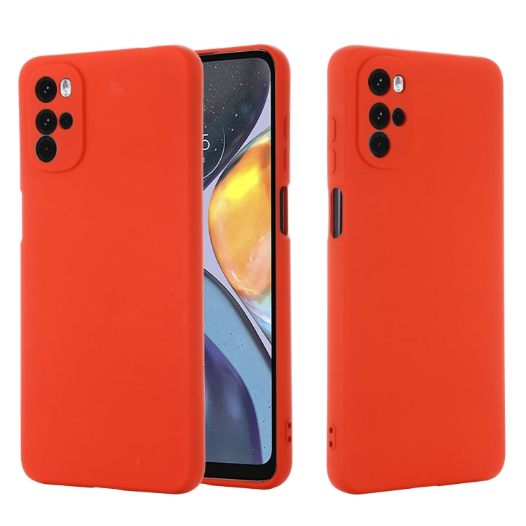 For Motorola Moto G22/E32s 4G Pure Color Liquid Silicone Shockproof Full Coverage Phone Case