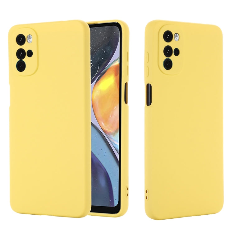 For Motorola Moto G22/E32s 4G Pure Color Liquid Silicone Shockproof Full Coverage Phone Case