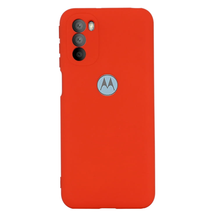 For Motorola Moto G51 5G Pure Color Liquid Silicone Shockproof Full Coverage Phone Case