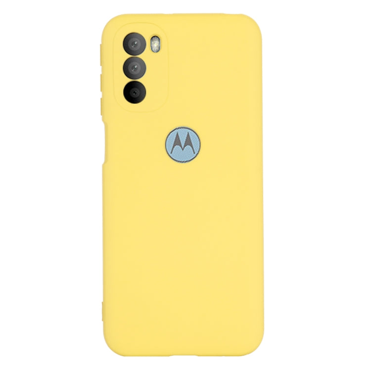 For Motorola Moto G51 5G Pure Color Liquid Silicone Shockproof Full Coverage Phone Case