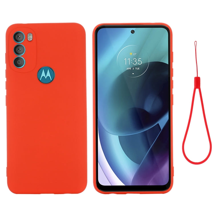 For Motorola Moto G71 5G Pure Color Liquid Silicone Shockproof Full Coverage Phone Case
