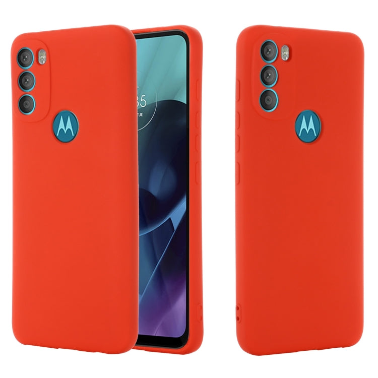 For Motorola Moto G71 5G Pure Color Liquid Silicone Shockproof Full Coverage Phone Case