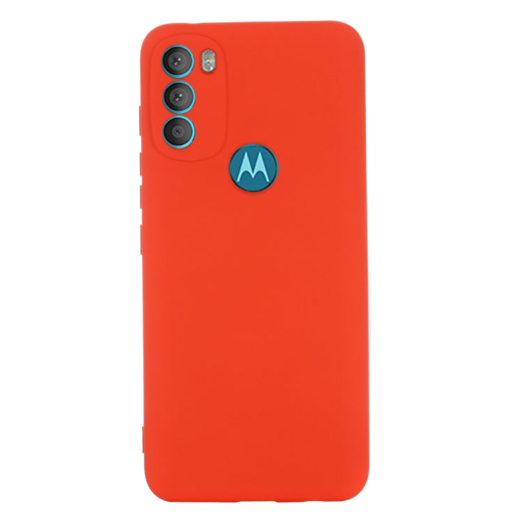 For Motorola Moto G71 5G Pure Color Liquid Silicone Shockproof Full Coverage Phone Case