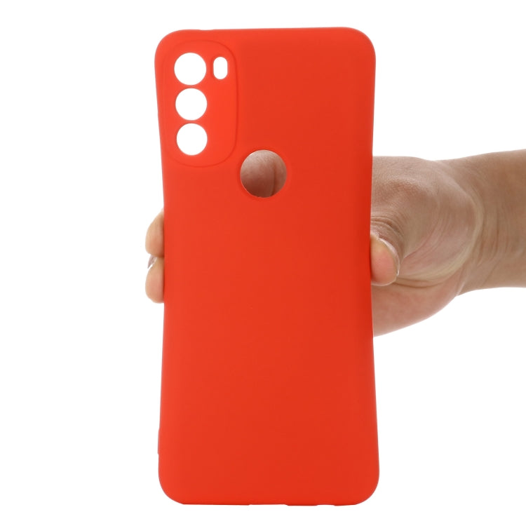 For Motorola Moto G71 5G Pure Color Liquid Silicone Shockproof Full Coverage Phone Case