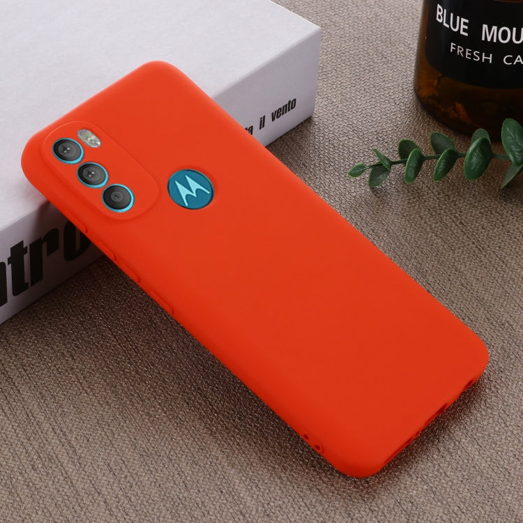 For Motorola Moto G71 5G Pure Color Liquid Silicone Shockproof Full Coverage Phone Case