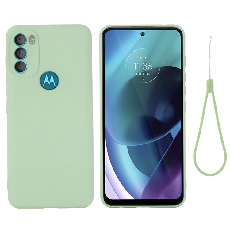 For Motorola Moto G71 5G Pure Color Liquid Silicone Shockproof Full Coverage Phone Case