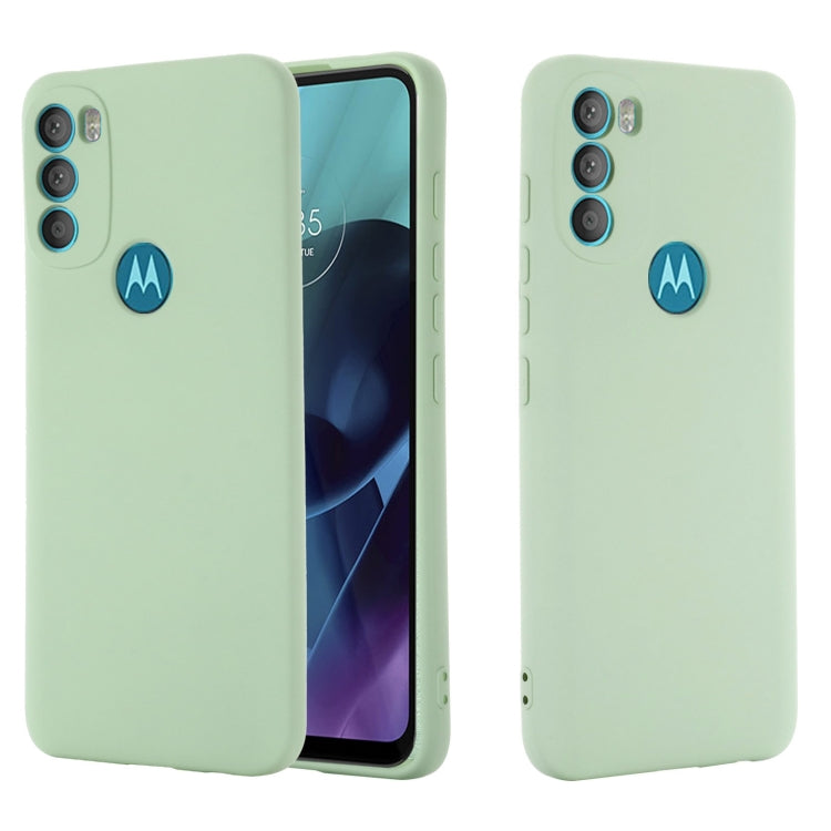 For Motorola Moto G71 5G Pure Color Liquid Silicone Shockproof Full Coverage Phone Case