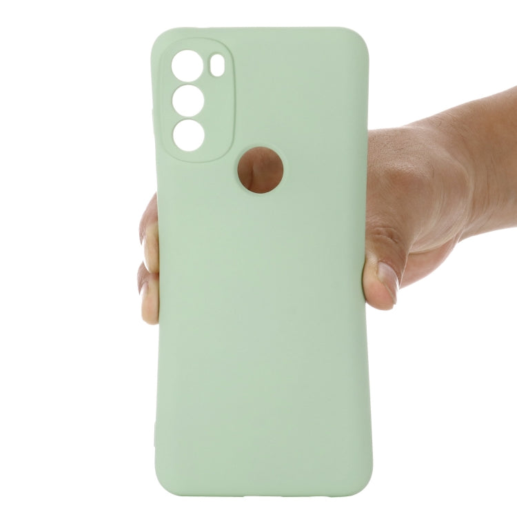 For Motorola Moto G71 5G Pure Color Liquid Silicone Shockproof Full Coverage Phone Case