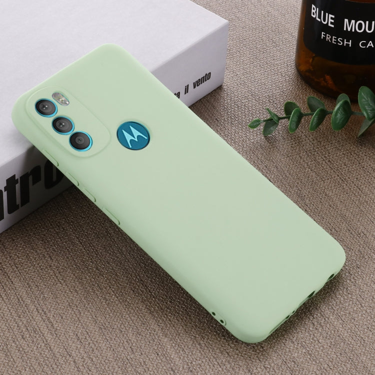 For Motorola Moto G71 5G Pure Color Liquid Silicone Shockproof Full Coverage Phone Case