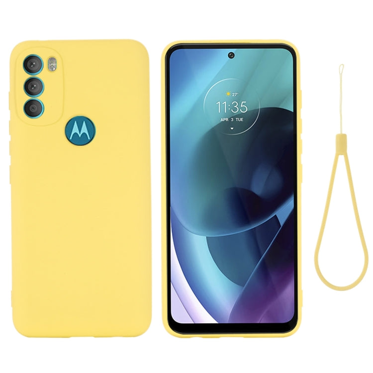 For Motorola Moto G71 5G Pure Color Liquid Silicone Shockproof Full Coverage Phone Case