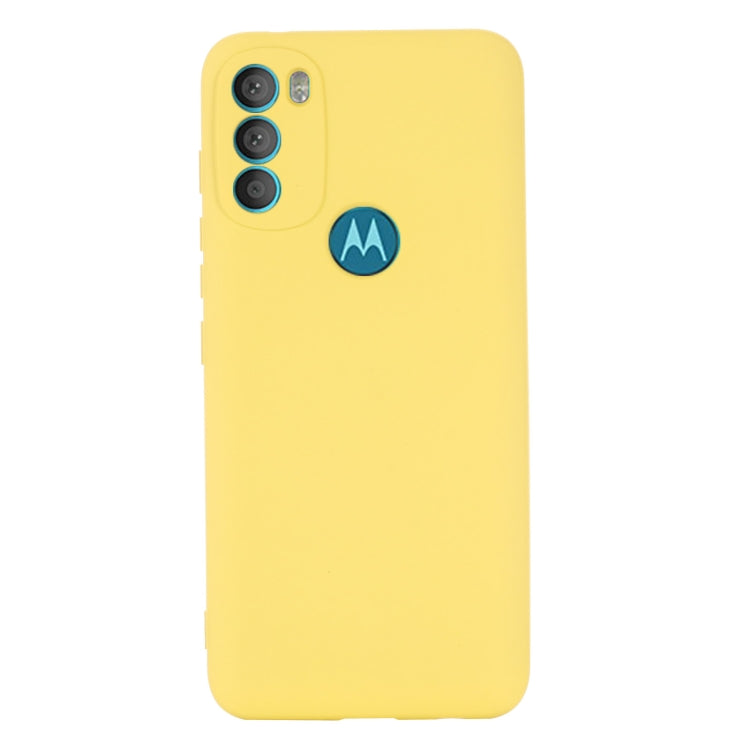 For Motorola Moto G71 5G Pure Color Liquid Silicone Shockproof Full Coverage Phone Case