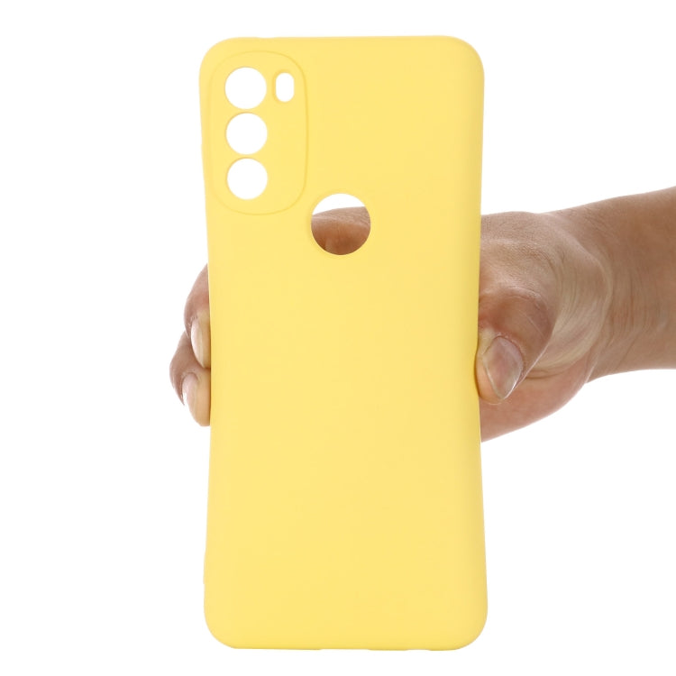 For Motorola Moto G71 5G Pure Color Liquid Silicone Shockproof Full Coverage Phone Case