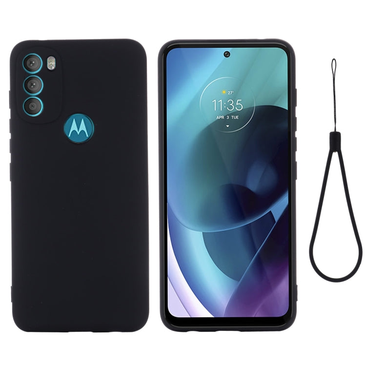 For Motorola Moto G71 5G Pure Color Liquid Silicone Shockproof Full Coverage Phone Case