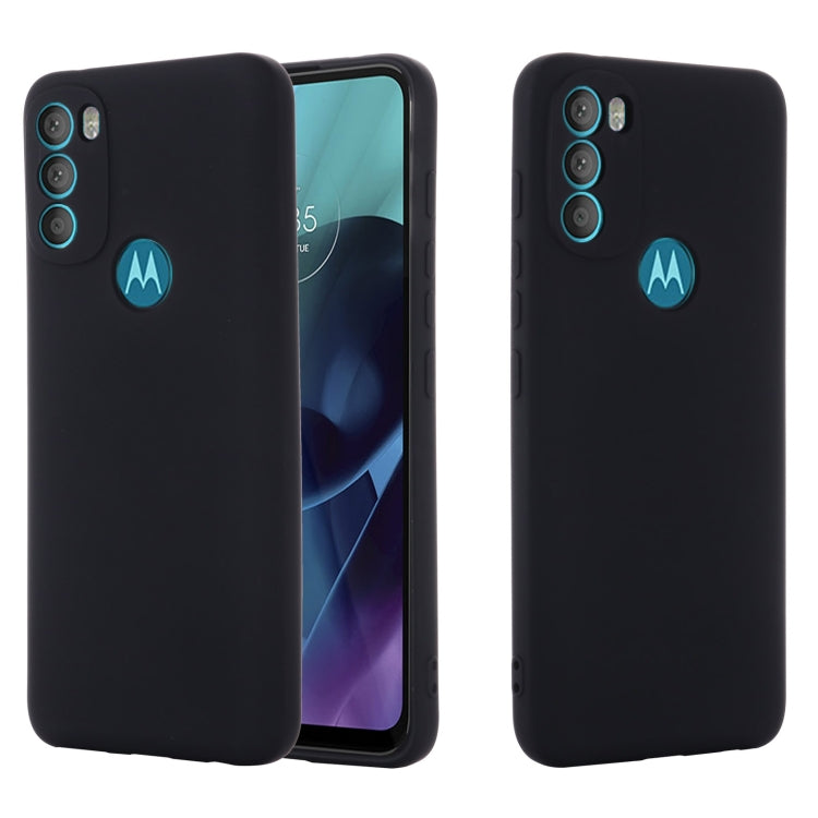 For Motorola Moto G71 5G Pure Color Liquid Silicone Shockproof Full Coverage Phone Case
