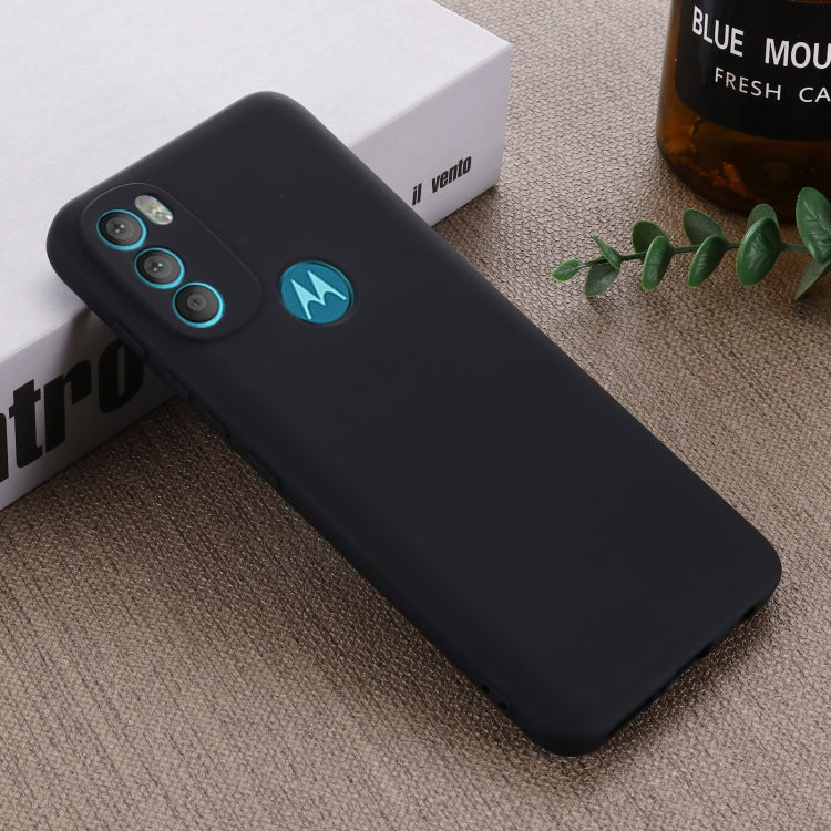 For Motorola Moto G71 5G Pure Color Liquid Silicone Shockproof Full Coverage Phone Case