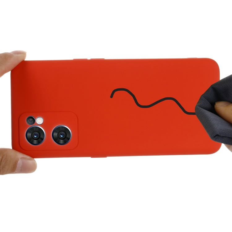 For OPPO Reno7 5G Global / Find X5 Lite Pure Color Liquid Silicone Shockproof Full Coverage Phone Case