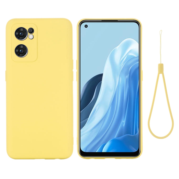 For OPPO Reno7 5G Global / Find X5 Lite Pure Color Liquid Silicone Shockproof Full Coverage Phone Case