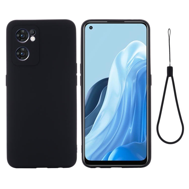 For OPPO Reno7 5G Global / Find X5 Lite Pure Color Liquid Silicone Shockproof Full Coverage Phone Case