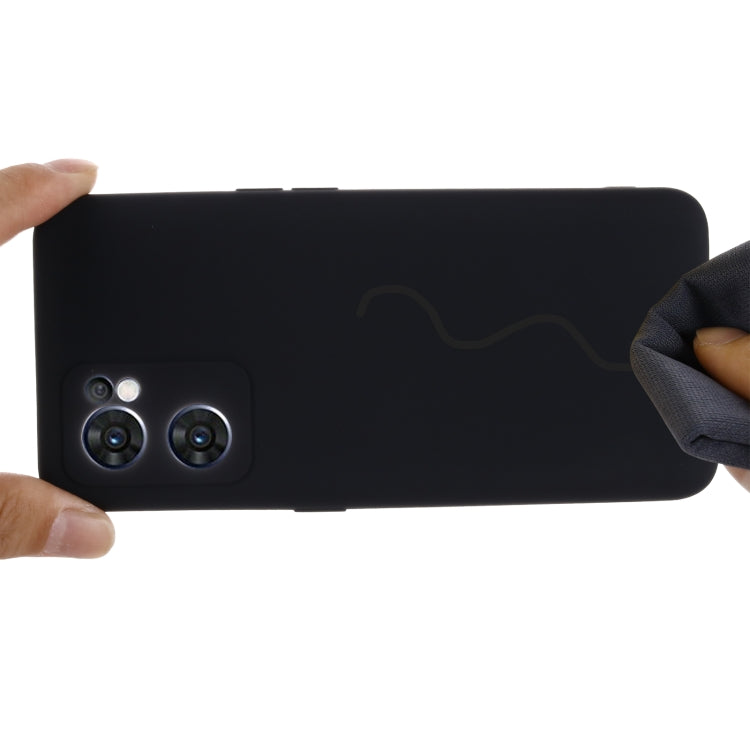 For OPPO Reno7 5G Global / Find X5 Lite Pure Color Liquid Silicone Shockproof Full Coverage Phone Case