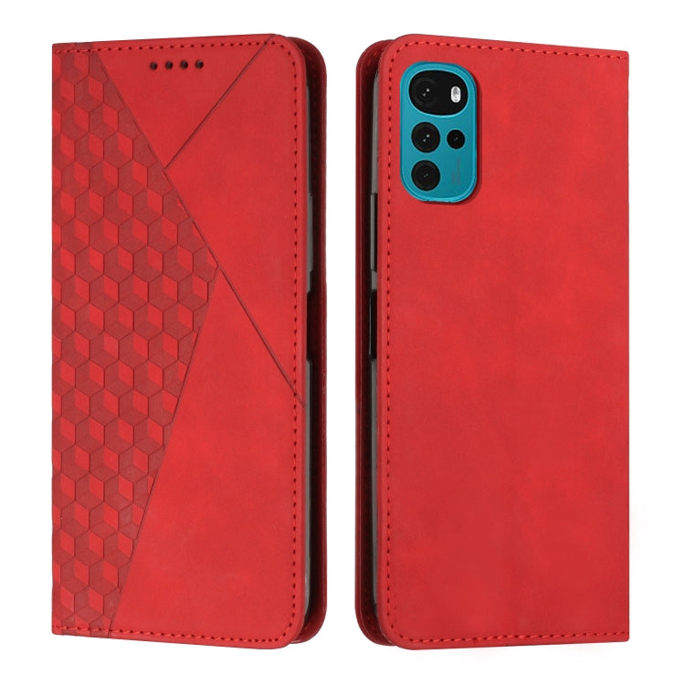 For Motorola Moto G22 Diamond Splicing Skin Feel Magnetic Leather Phone Case