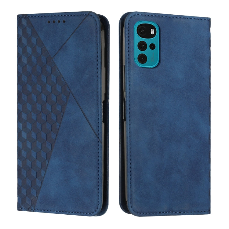 For Motorola Moto G22 Diamond Splicing Skin Feel Magnetic Leather Phone Case