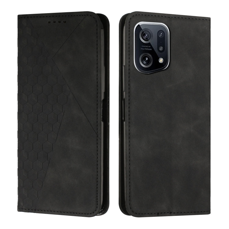 For OPPO Find X5 Diamond Splicing Skin Feel Magnetic Leather Phone Case