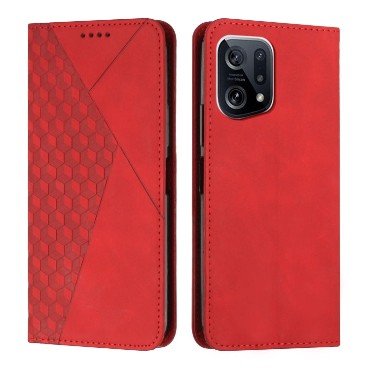 For OPPO Find X5 Diamond Splicing Skin Feel Magnetic Leather Phone Case