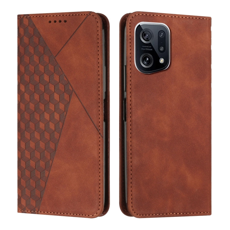 For OPPO Find X5 Diamond Splicing Skin Feel Magnetic Leather Phone Case