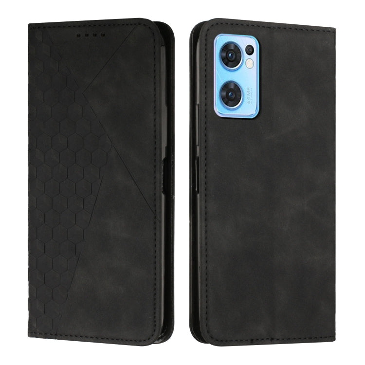 For OPPO Reno7 5G Global/ Find X5 Lite Diamond Splicing Skin Feel Magnetic Leather Phone Case