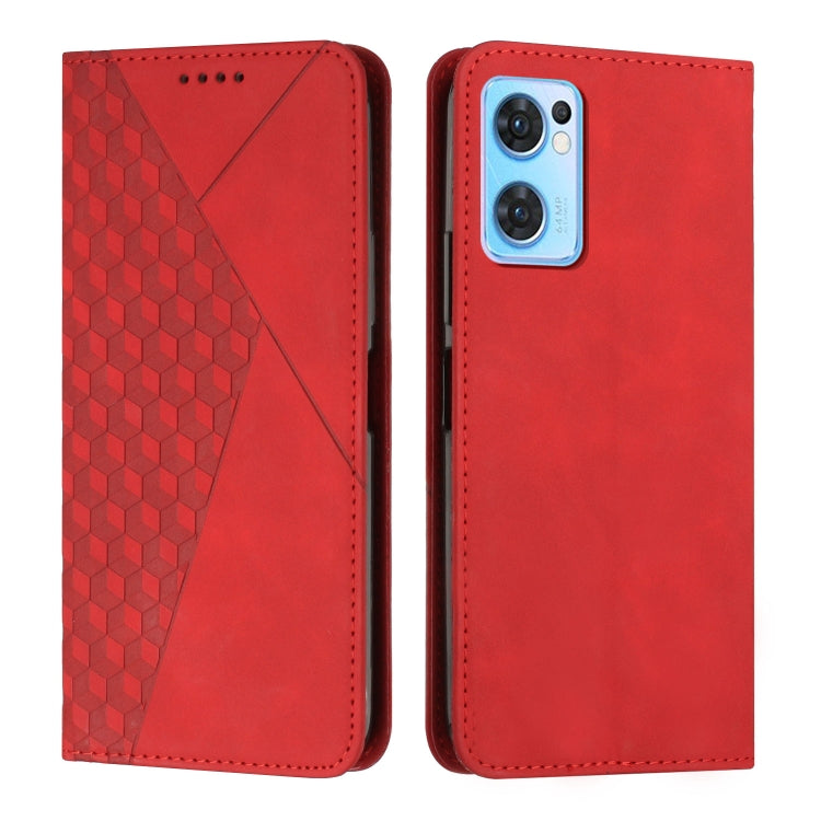 For OPPO Reno7 5G Global/ Find X5 Lite Diamond Splicing Skin Feel Magnetic Leather Phone Case