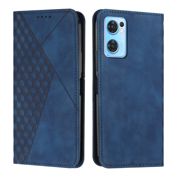 For OPPO Reno7 5G Global/ Find X5 Lite Diamond Splicing Skin Feel Magnetic Leather Phone Case