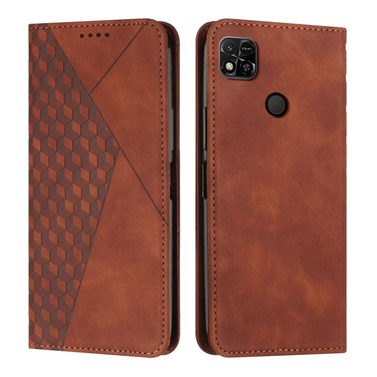 For Xiaomi Redmi 10A/Poco C31/Redmi 9C Diamond Splicing Skin Feel Magnetic Leather Phone Case