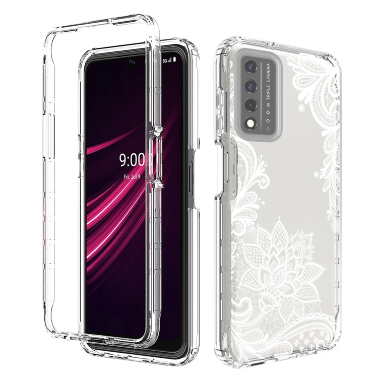 For T-Mobile Revvl Plus PC+TPU Transparent Painted Phone Case