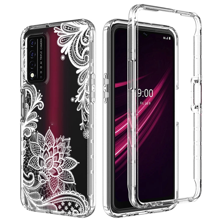 For T-Mobile Revvl Plus PC+TPU Transparent Painted Phone Case
