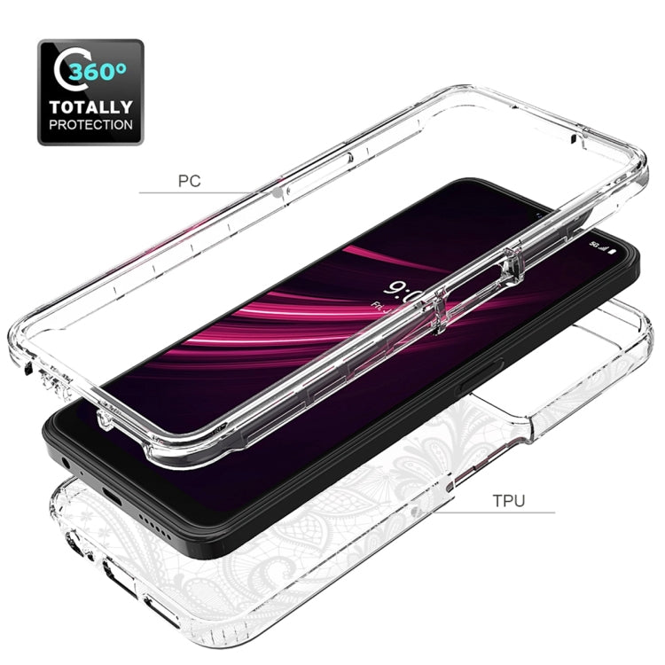 For T-Mobile Revvl Plus PC+TPU Transparent Painted Phone Case