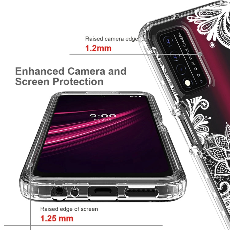 For T-Mobile Revvl Plus PC+TPU Transparent Painted Phone Case