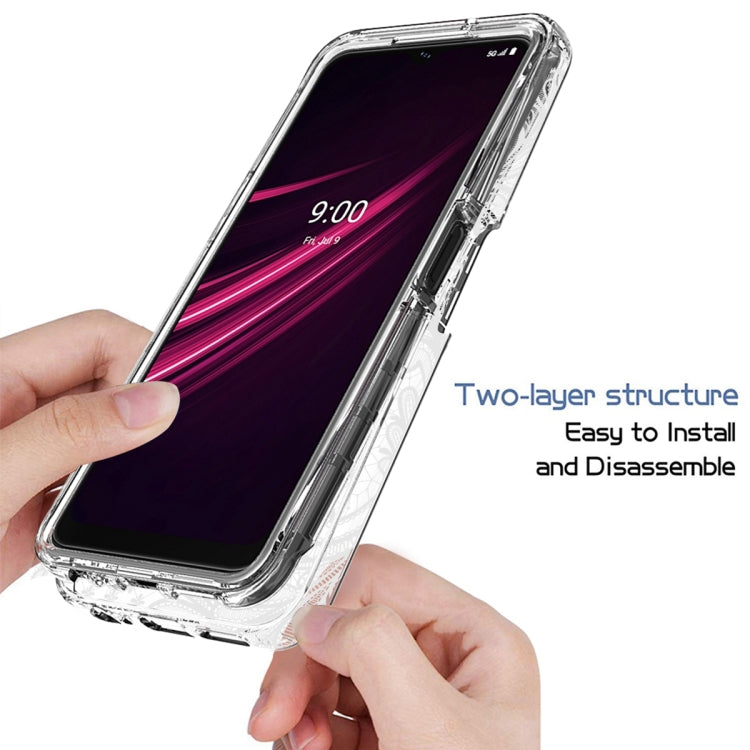 For T-Mobile Revvl Plus PC+TPU Transparent Painted Phone Case