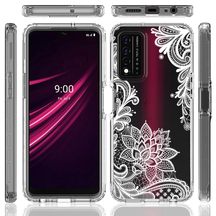 For T-Mobile Revvl Plus PC+TPU Transparent Painted Phone Case