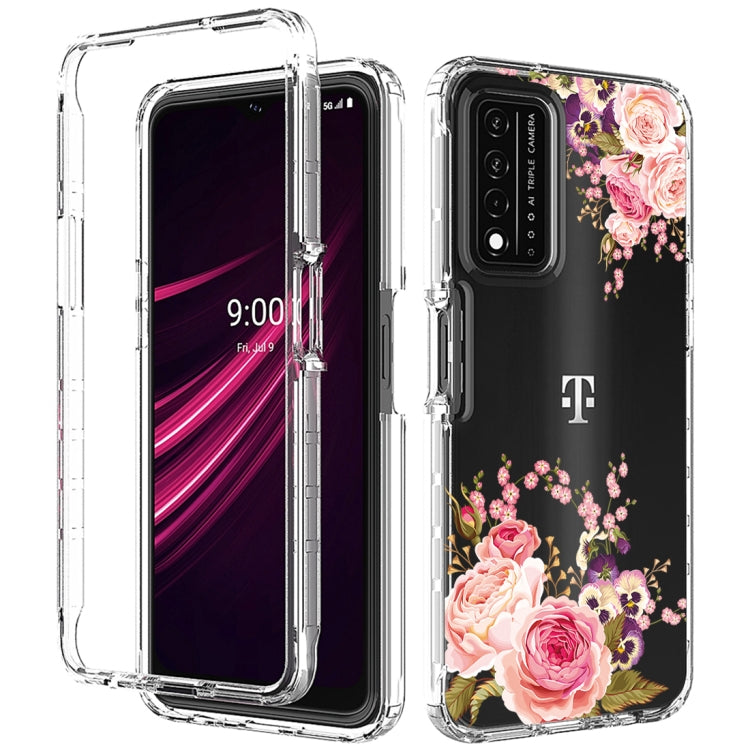 For T-Mobile Revvl Plus PC+TPU Transparent Painted Phone Case
