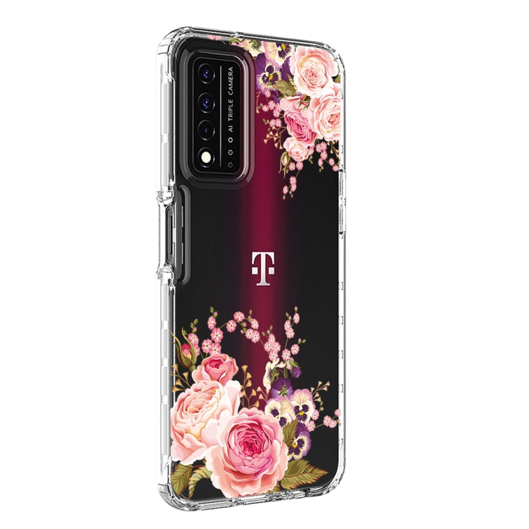 For T-Mobile Revvl Plus PC+TPU Transparent Painted Phone Case