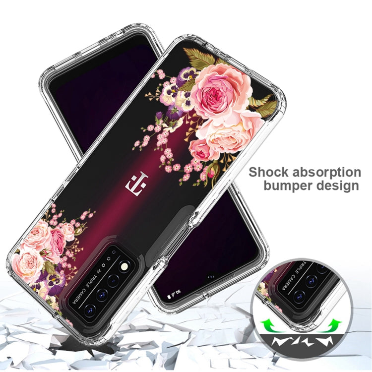 For T-Mobile Revvl Plus PC+TPU Transparent Painted Phone Case